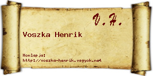 Voszka Henrik névjegykártya